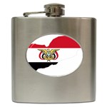 Borders Country Flag Geography Map Hip Flask (6 oz) Front