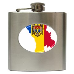 Moldova Country Europe Flag Hip Flask (6 Oz) by Sapixe