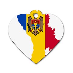 Moldova Country Europe Flag Dog Tag Heart (one Side) by Sapixe