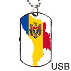 Moldova Country Europe Flag Dog Tag Usb Flash (one Side) by Sapixe