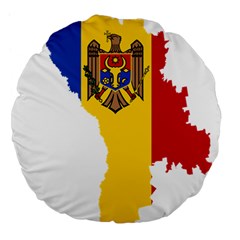 Moldova Country Europe Flag Large 18  Premium Flano Round Cushions by Sapixe