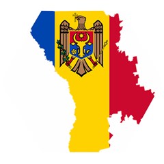 Moldova Country Europe Flag Wooden Puzzle Hexagon by Sapixe