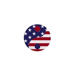 Yang Yin America Flag Abstract 1  Mini Buttons Front