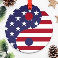 Yang Yin America Flag Abstract Ornament (round) by Sapixe