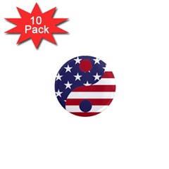 Yang Yin America Flag Abstract 1  Mini Magnet (10 Pack)  by Sapixe