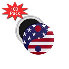 Yang Yin America Flag Abstract 1 75  Magnets (100 Pack)  by Sapixe