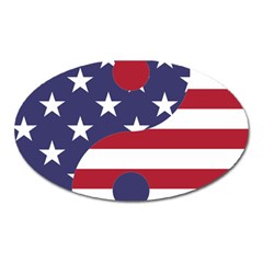 Yang Yin America Flag Abstract Oval Magnet by Sapixe