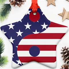 Yang Yin America Flag Abstract Star Ornament (two Sides) by Sapixe