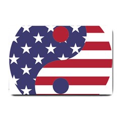 Yang Yin America Flag Abstract Small Doormat  by Sapixe