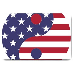 Yang Yin America Flag Abstract Large Doormat  by Sapixe