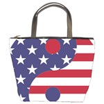 Yang Yin America Flag Abstract Bucket Bag Front