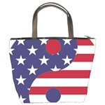 Yang Yin America Flag Abstract Bucket Bag Back