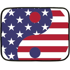 Yang Yin America Flag Abstract Double Sided Fleece Blanket (mini)  by Sapixe