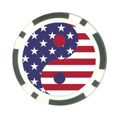 Yang Yin America Flag Abstract Poker Chip Card Guard (10 Pack) by Sapixe