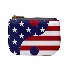 Yang Yin America Flag Abstract Mini Coin Purse by Sapixe