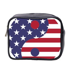 Yang Yin America Flag Abstract Mini Toiletries Bag (two Sides) by Sapixe