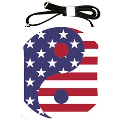 Yang Yin America Flag Abstract Shoulder Sling Bag by Sapixe