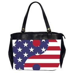 Yang Yin America Flag Abstract Oversize Office Handbag (2 Sides) by Sapixe