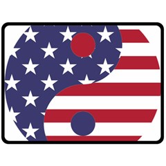 Yang Yin America Flag Abstract Fleece Blanket (large)  by Sapixe