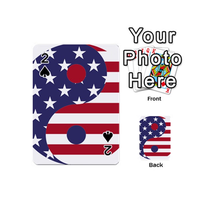 Yang Yin America Flag Abstract Playing Cards 54 Designs (Mini)