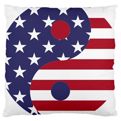 Yang Yin America Flag Abstract Large Cushion Case (one Side) by Sapixe