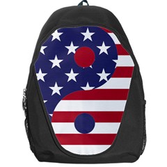 Yang Yin America Flag Abstract Backpack Bag by Sapixe