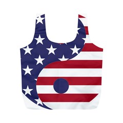 Yang Yin America Flag Abstract Full Print Recycle Bag (m) by Sapixe