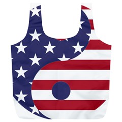 Yang Yin America Flag Abstract Full Print Recycle Bag (xl) by Sapixe