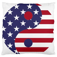 Yang Yin America Flag Abstract Standard Flano Cushion Case (one Side) by Sapixe