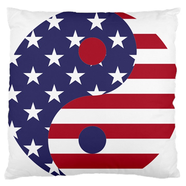 Yang Yin America Flag Abstract Standard Flano Cushion Case (One Side)