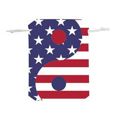 Yang Yin America Flag Abstract Lightweight Drawstring Pouch (s) by Sapixe