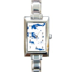 Greece Country Europe Flag Borders Rectangle Italian Charm Watch by Sapixe