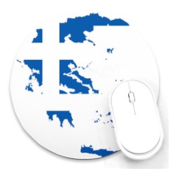 Greece Country Europe Flag Borders Round Mousepads by Sapixe