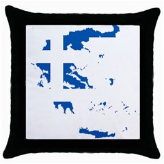 Greece Country Europe Flag Borders Throw Pillow Case (black) by Sapixe