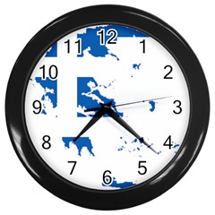 Greece Country Europe Flag Borders Wall Clock (black) by Sapixe