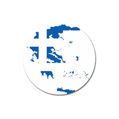 Greece Country Europe Flag Borders Magnet 3  (round) by Sapixe