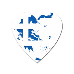 Greece Country Europe Flag Borders Heart Magnet by Sapixe