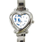 Greece Country Europe Flag Borders Heart Italian Charm Watch Front