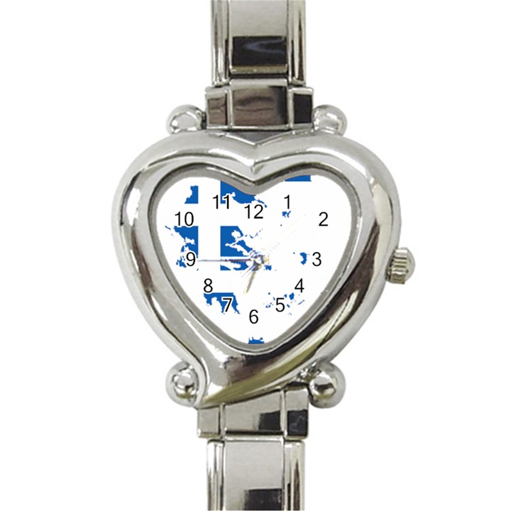 Greece Country Europe Flag Borders Heart Italian Charm Watch