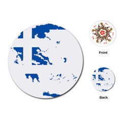 Greece Country Europe Flag Borders Playing Cards Single Design (round) by Sapixe