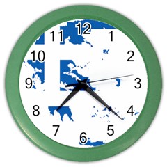 Greece Country Europe Flag Borders Color Wall Clock by Sapixe