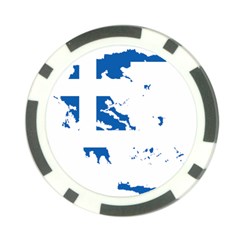 Greece Country Europe Flag Borders Poker Chip Card Guard by Sapixe