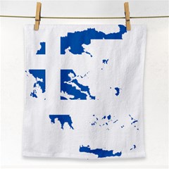 Greece Country Europe Flag Borders Face Towel by Sapixe