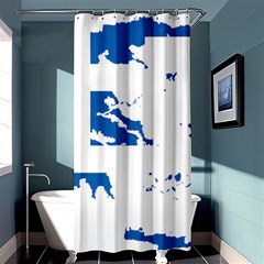 Greece Country Europe Flag Borders Shower Curtain 36  X 72  (stall)  by Sapixe