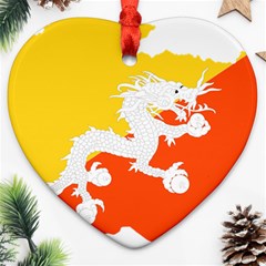 Borders Country Flag Geography Map Heart Ornament (two Sides) by Sapixe