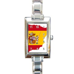 Spain Country Europe Flag Borders Rectangle Italian Charm Watch by Sapixe