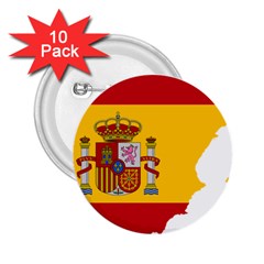 Spain Country Europe Flag Borders 2 25  Buttons (10 Pack)  by Sapixe