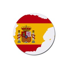 Spain Country Europe Flag Borders Rubber Coaster (round)  by Sapixe