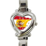 Spain Country Europe Flag Borders Heart Italian Charm Watch Front