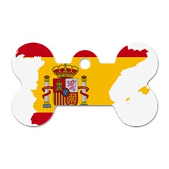 Spain Country Europe Flag Borders Dog Tag Bone (one Side) by Sapixe